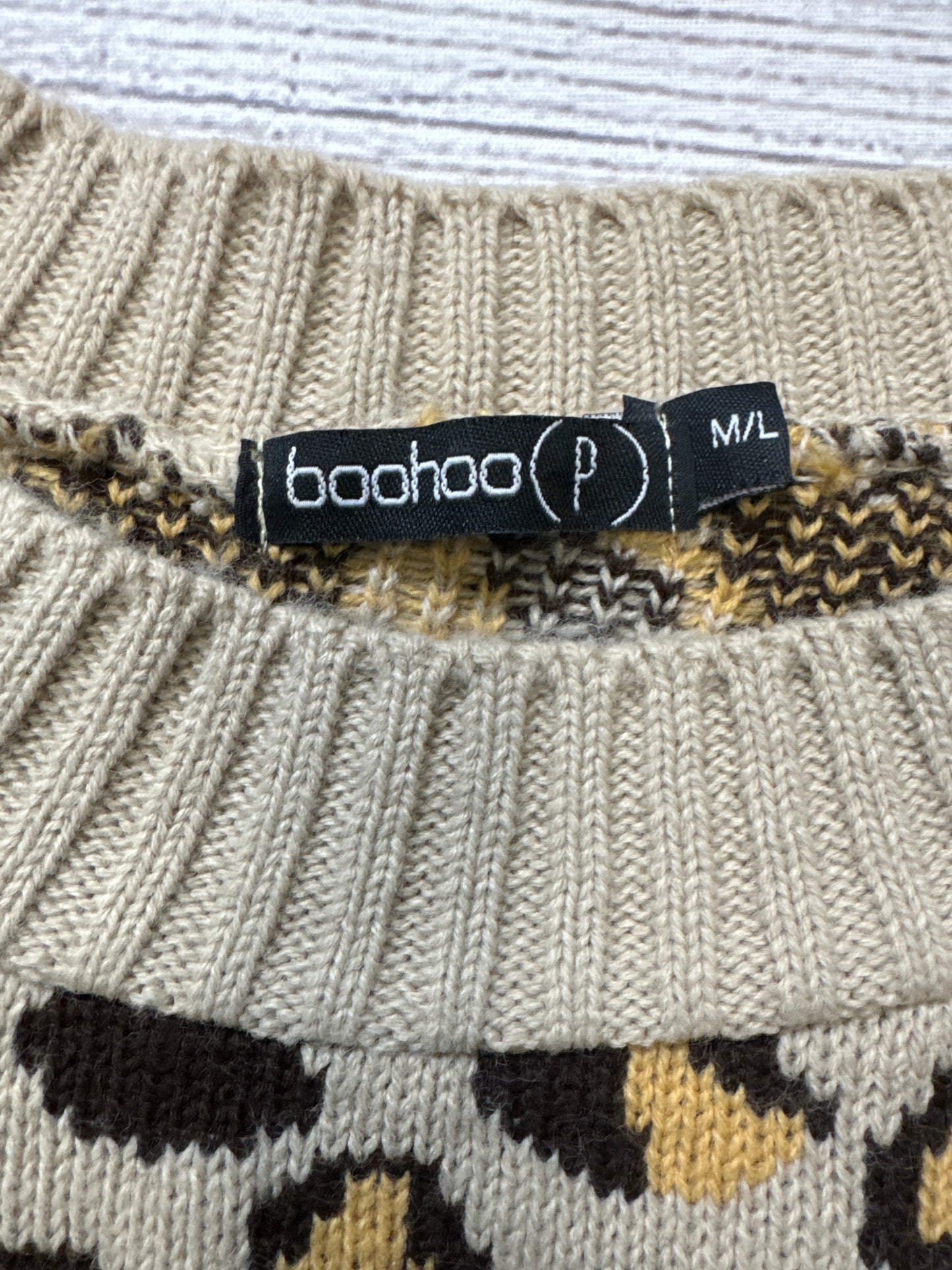 Sweater By Boohoo Boutique In Animal Print, Size: M