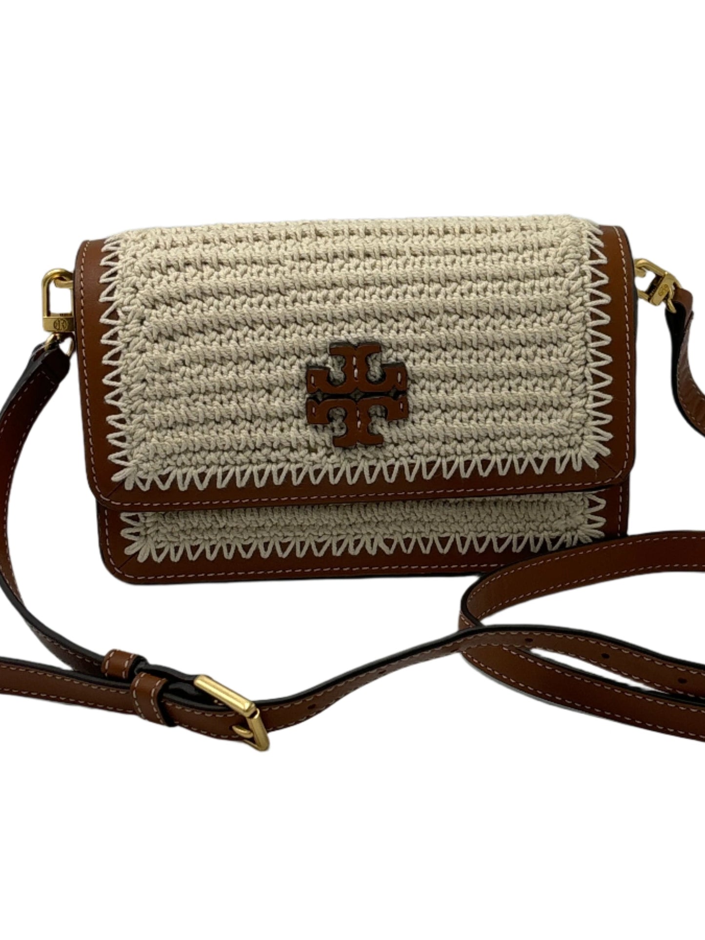 Tory Burch Britten Crochet Ivory Designer Handbag