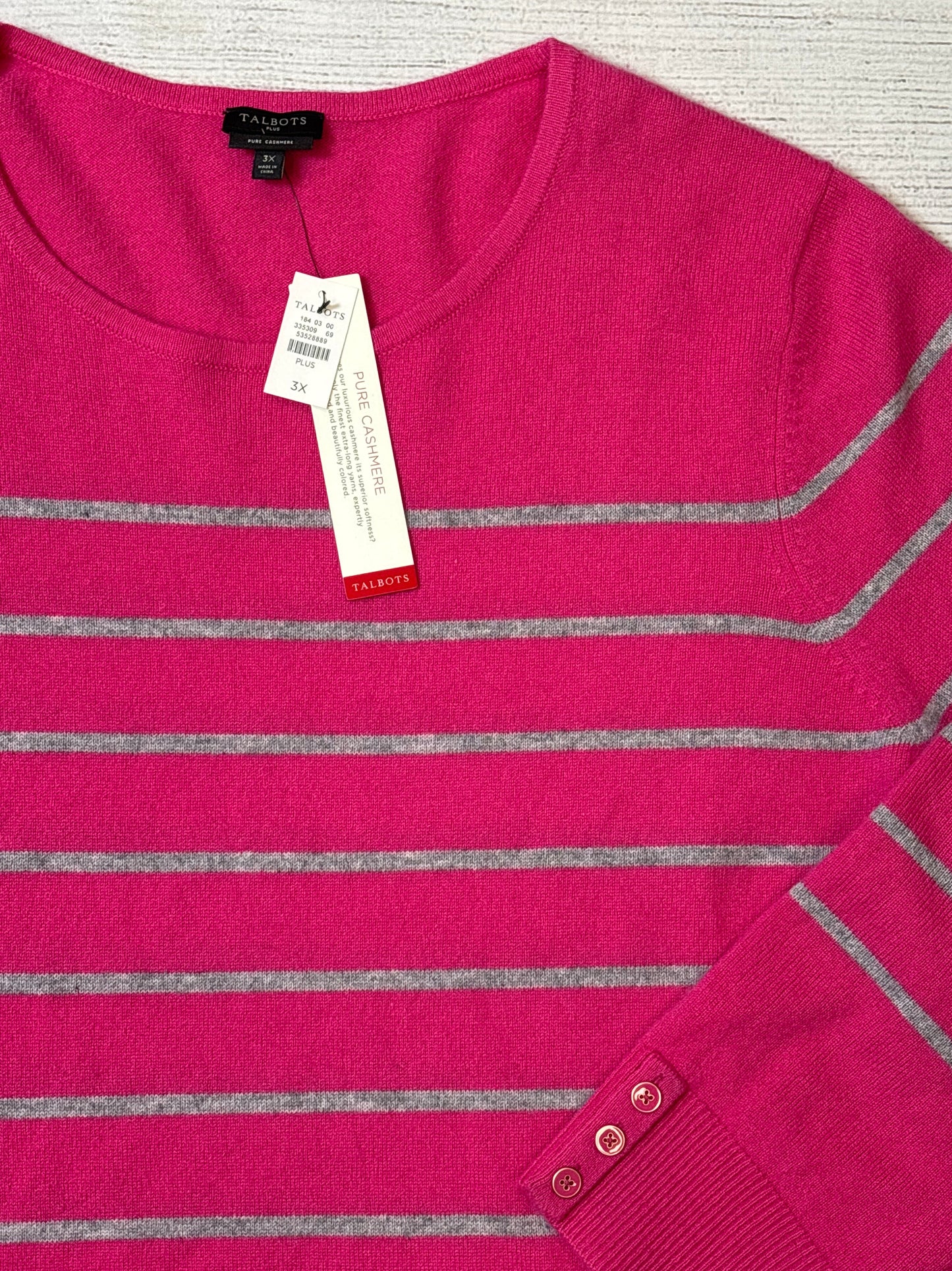 Sweater Cashmere By Talbots In Pink, Size: 3x