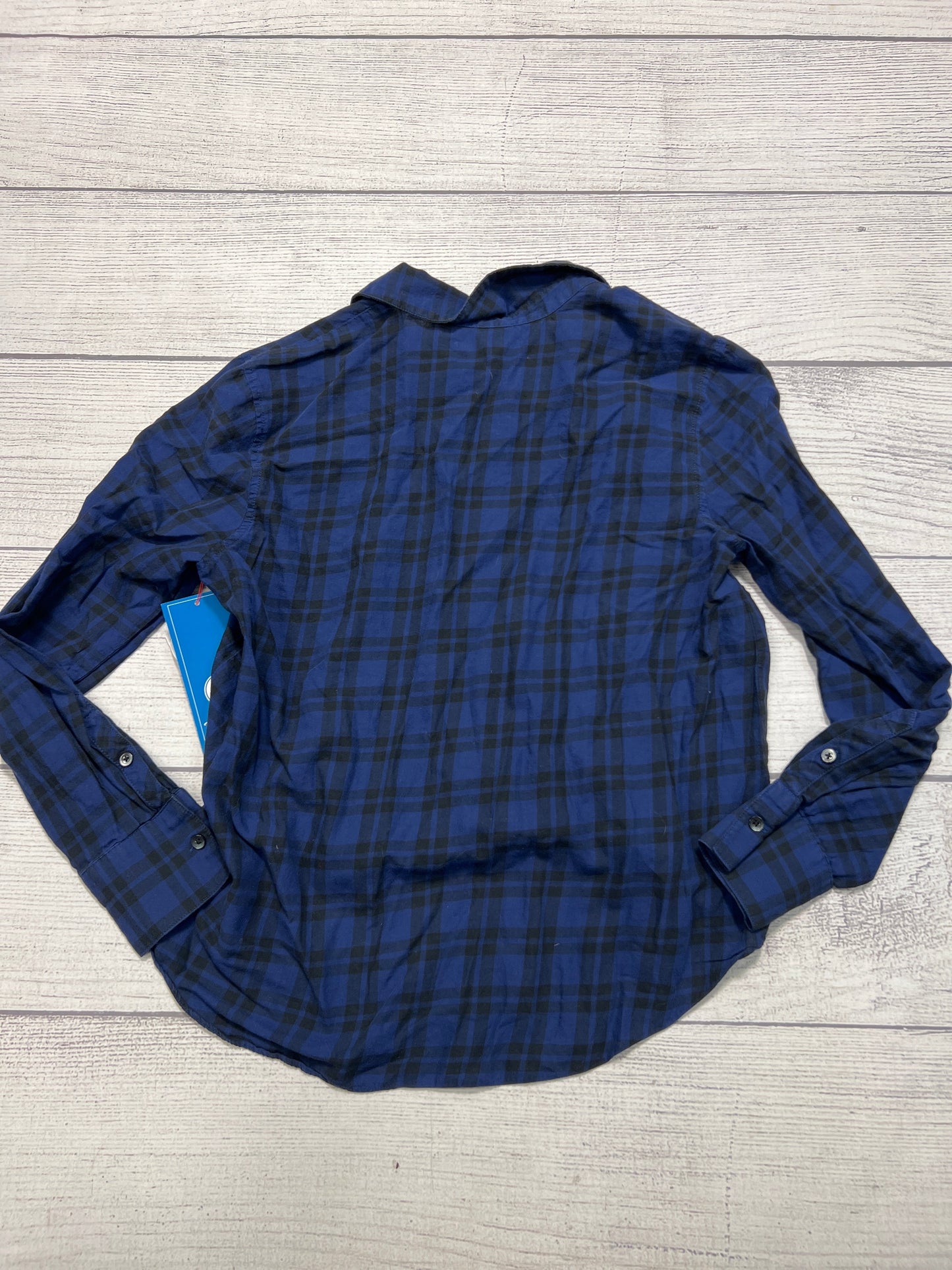 Top Long Sleeve By Madewell In Plaid Pattern, Size: M