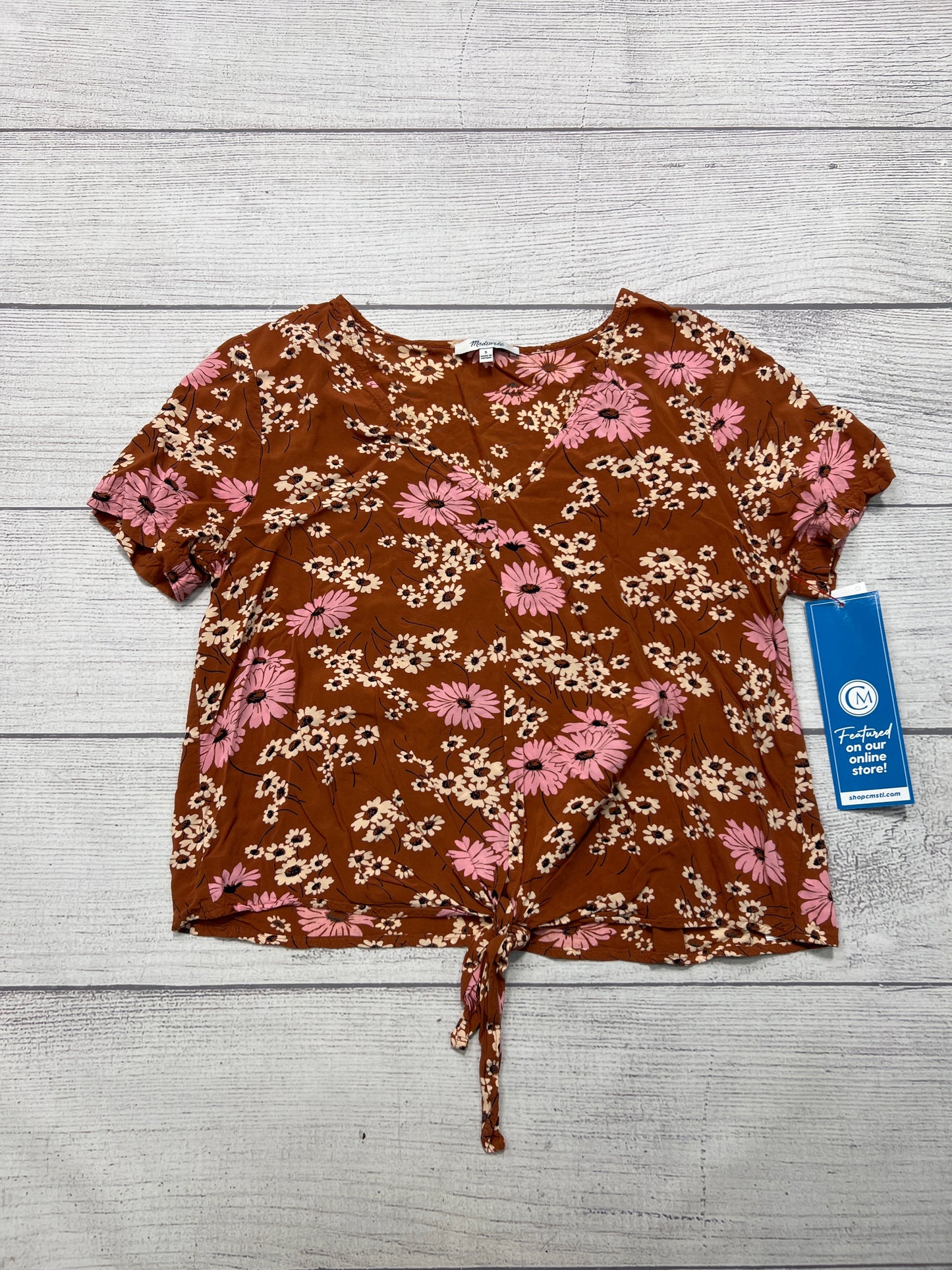 Top Short Sleeve By Madewell In Brown, Size: S