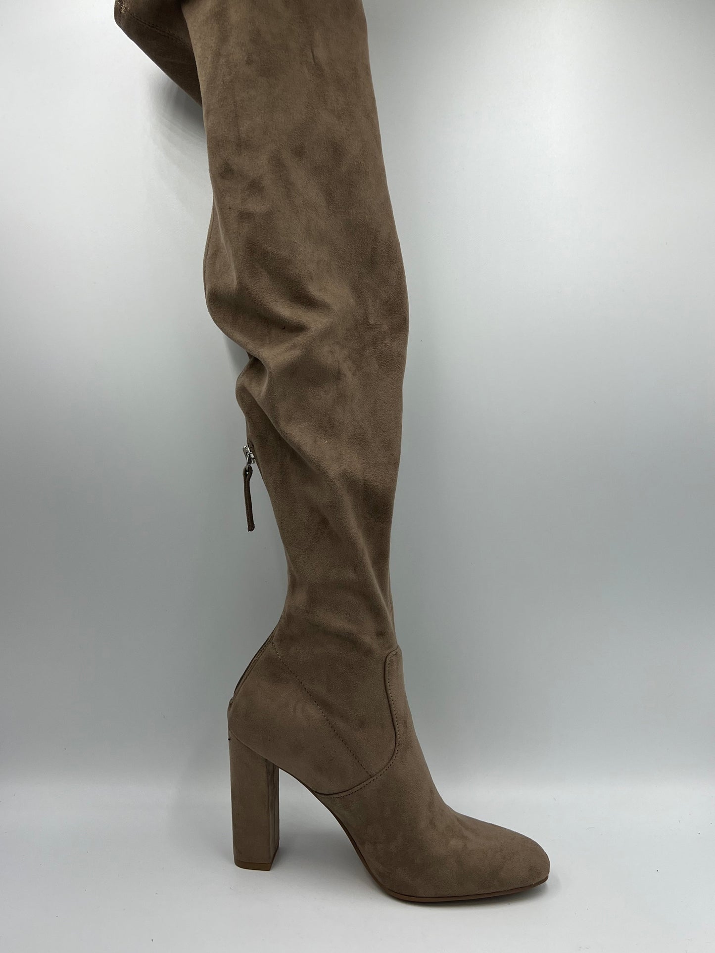 Boots Knee Heels By Steve Madden In Taupe, Size: 6.5