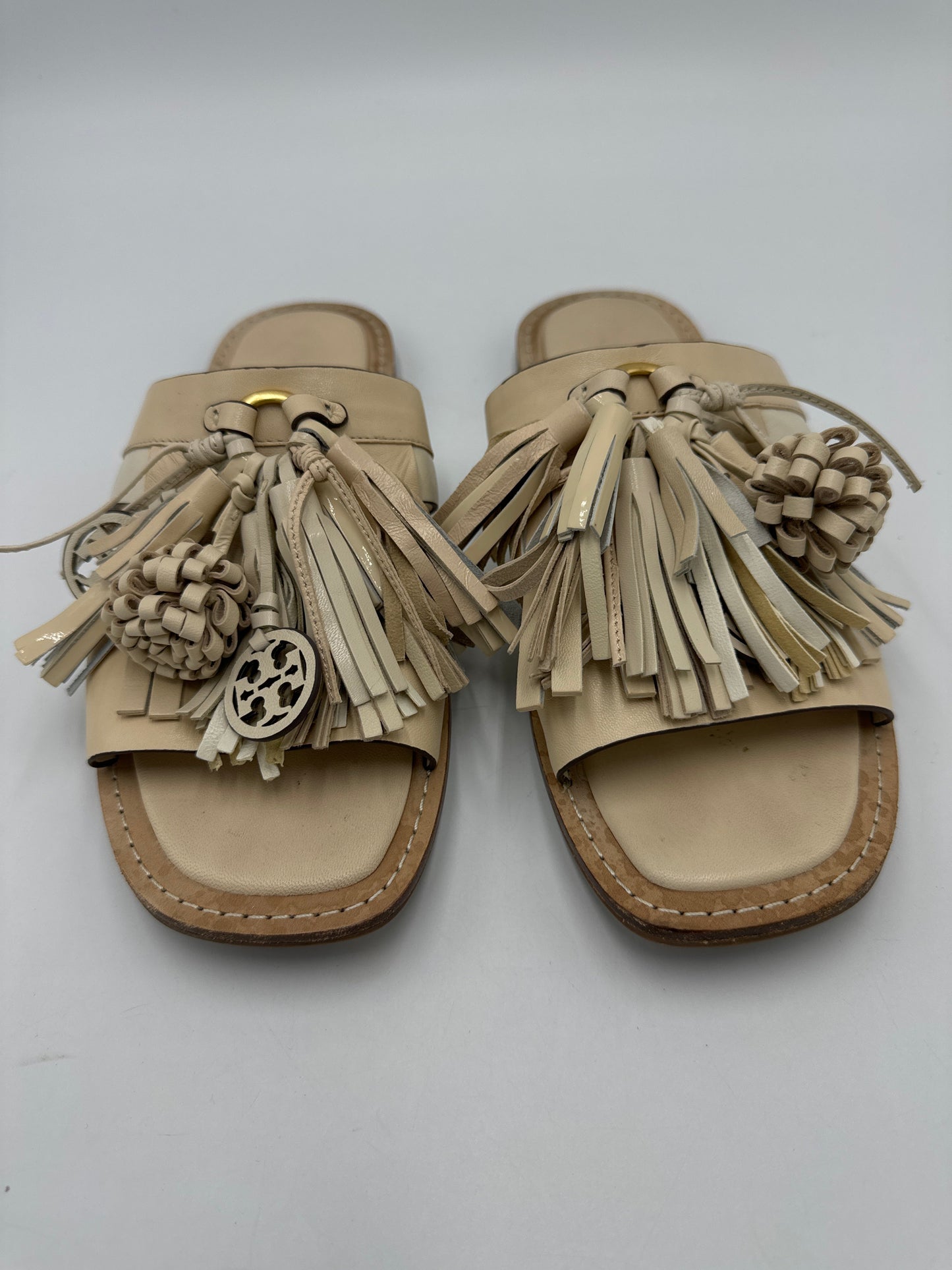 Tory Burch Miller Tassel Slide Designer Sandals in Size: 9.5