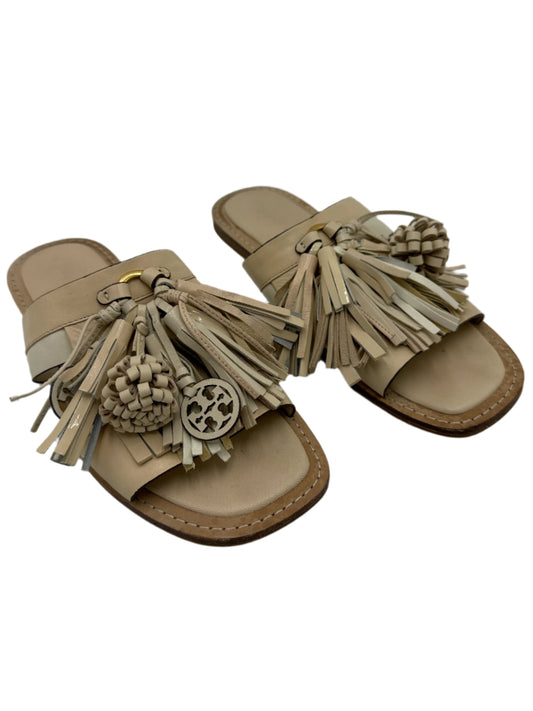 Tory Burch Miller Tassel Slide Designer Sandals in Size: 9.5