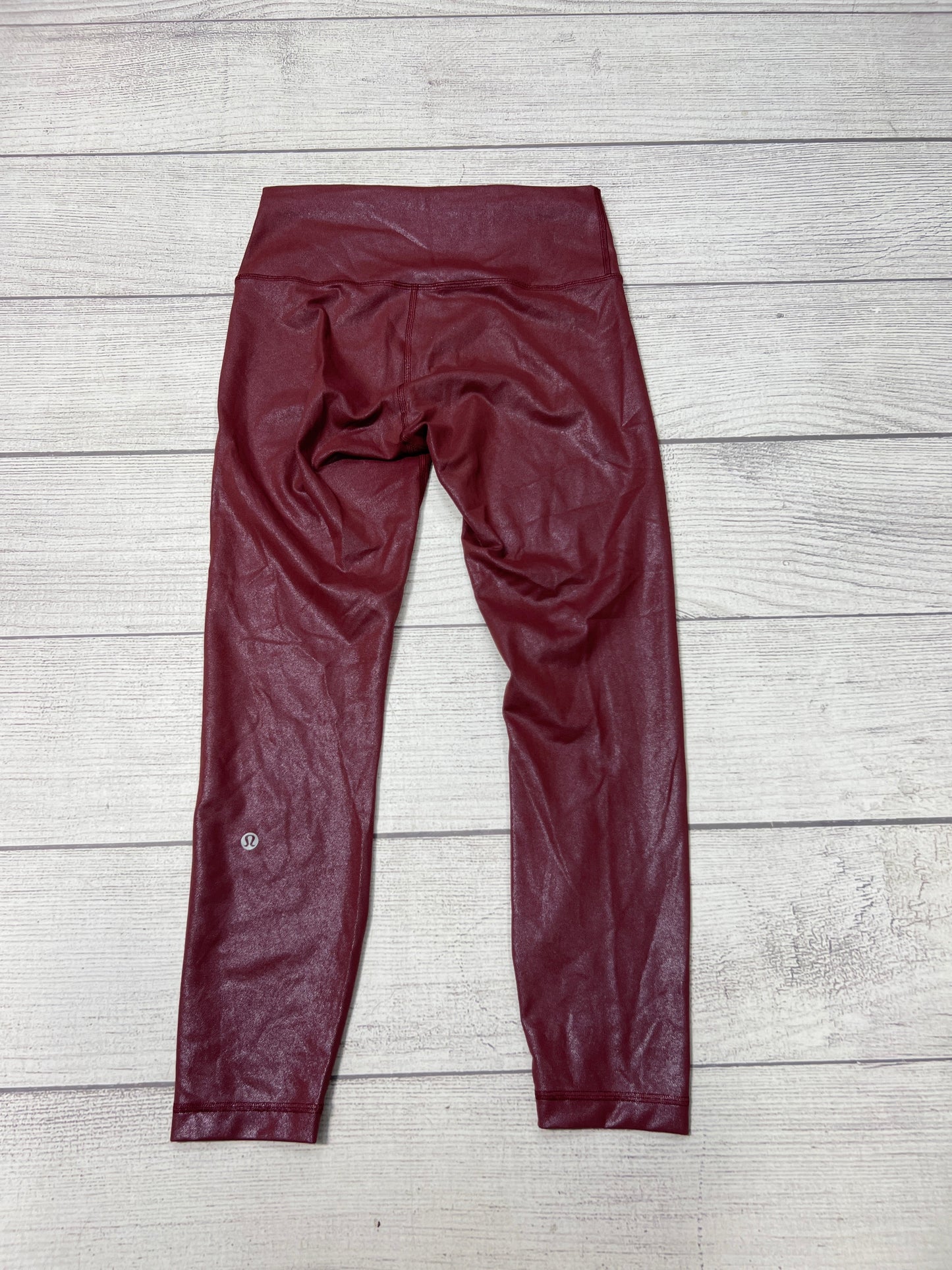 Athletic Capris By Lululemon In Maroon, Size: 8