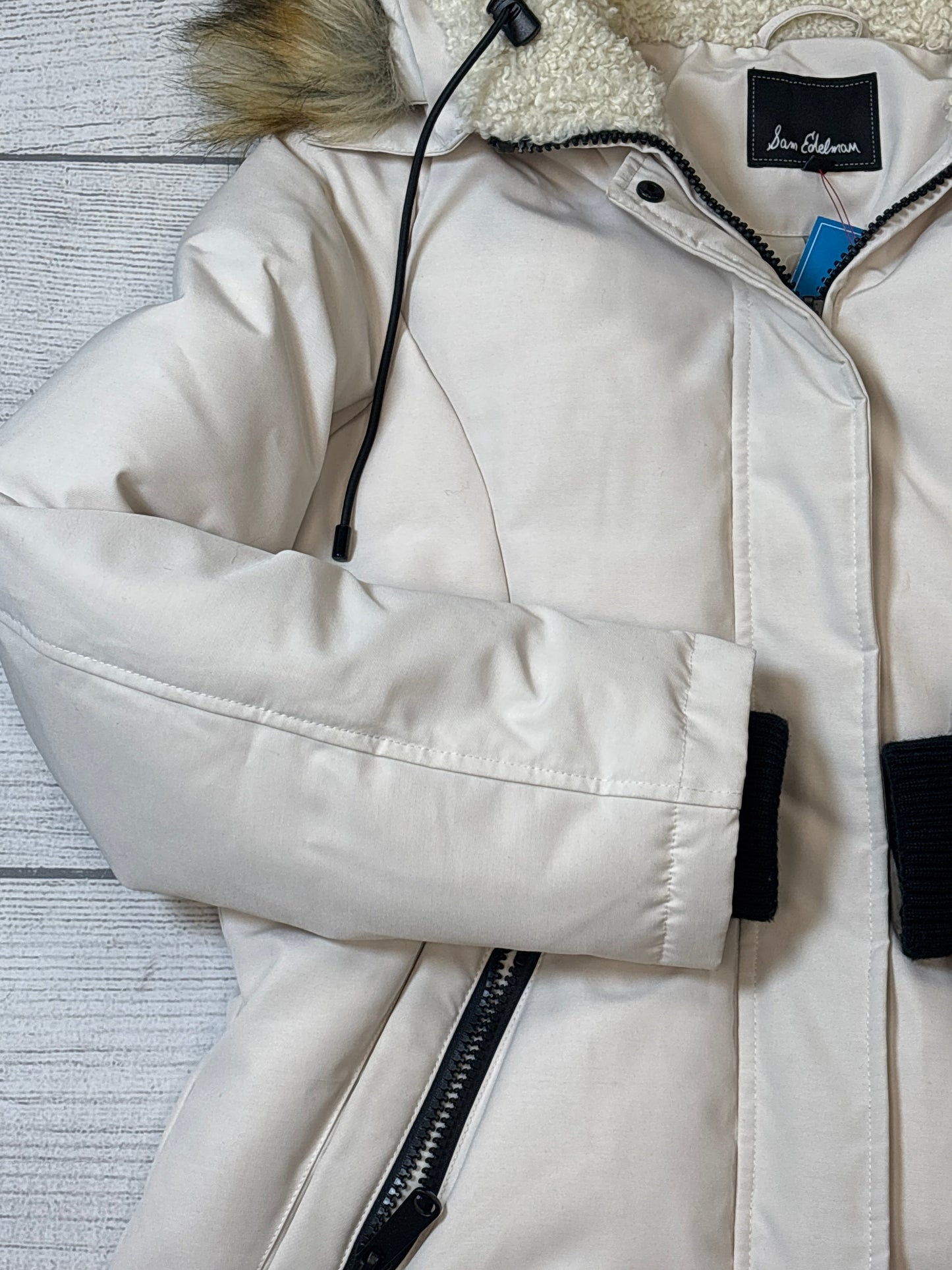 Coat Puffer & Quilted By Sam Edelman In Ivory, Size: M