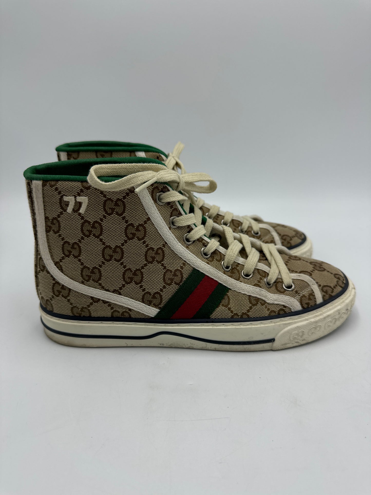 Gucci High Top GG Luxury Designer Sneaker In Size: 8 (38)