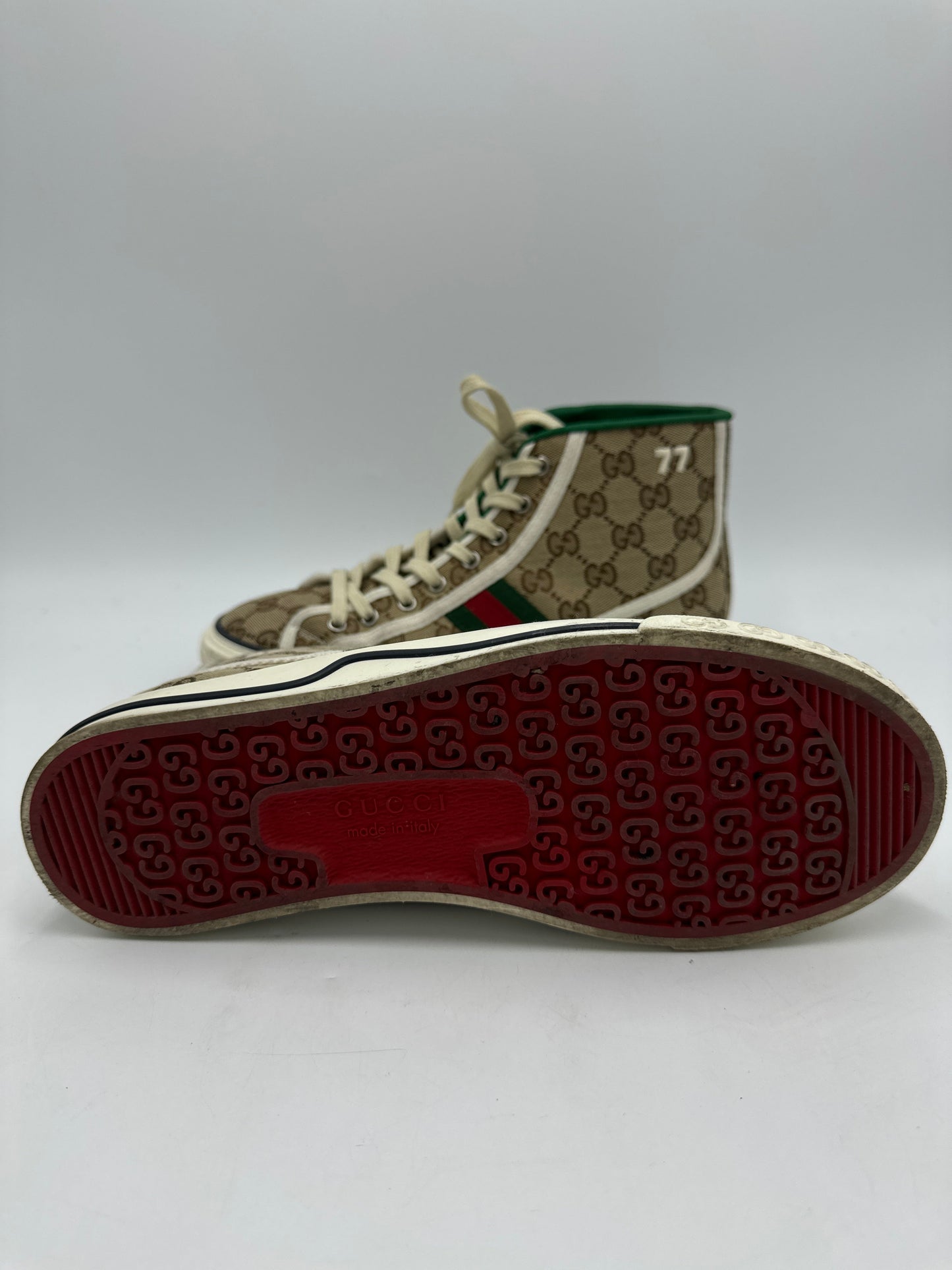 Gucci High Top GG Luxury Designer Sneaker In Size: 8 (38)