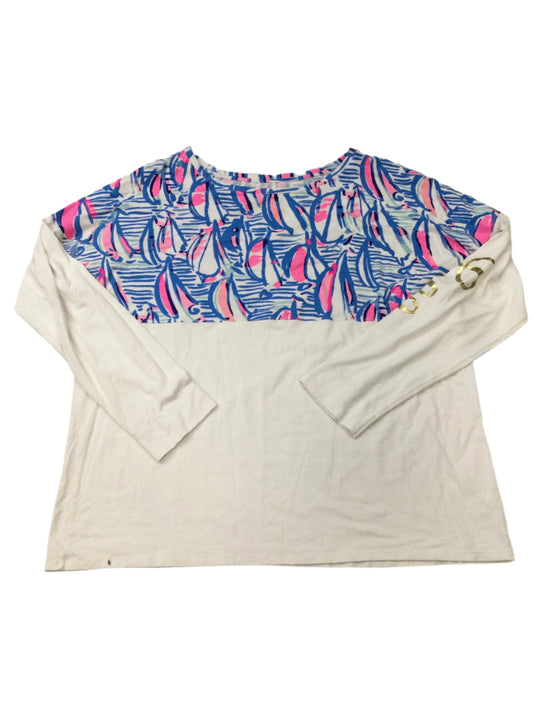 Top Long Sleeve By Lilly Pulitzer In White, Size: Xl