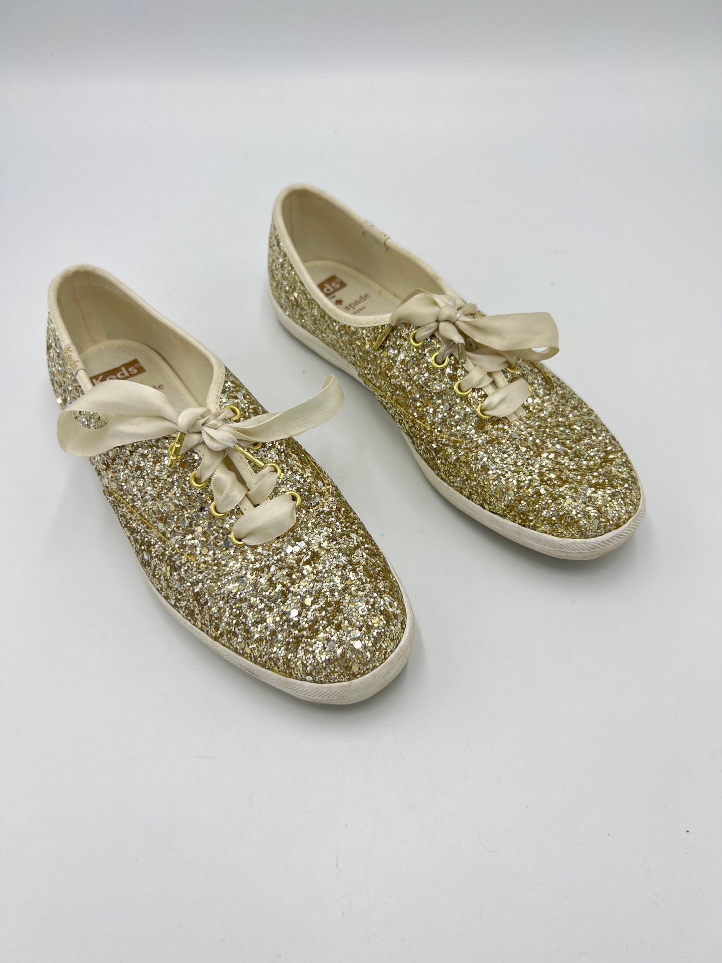 Shoes Athletic By Keds X Kate Spade Designer In Gold, Size: 7