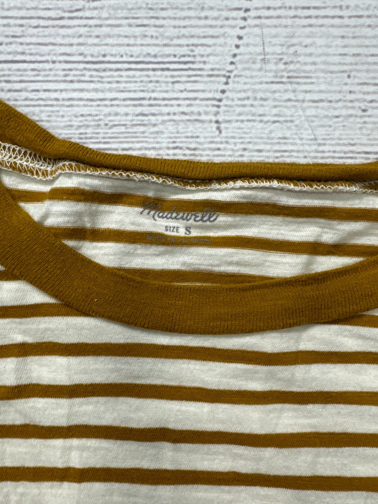 Top Long Sleeve Basic By Madewell In Striped Pattern, Size: S