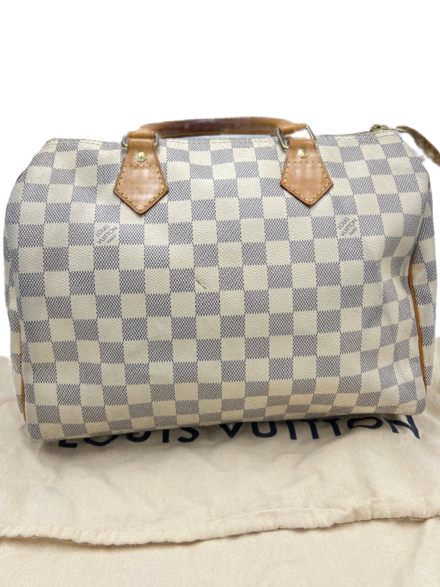 Louis Vuitton Damier Azure Speedy 30 Luxury Designer Handbag