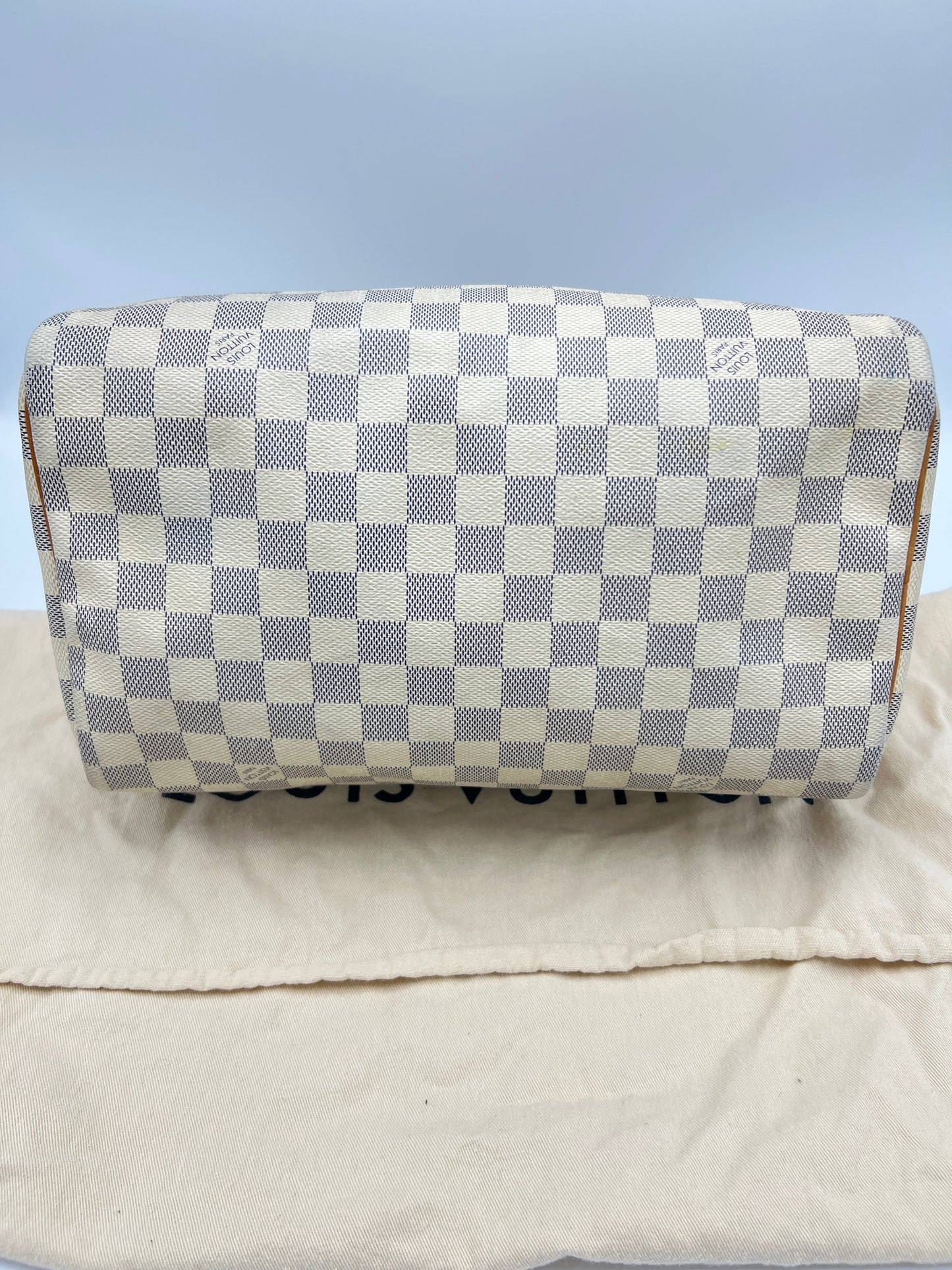 Louis Vuitton Damier Azure Speedy 30 Luxury Designer Handbag