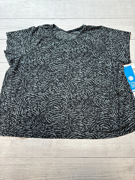 Athletic Top Short Sleeve By Athleta In Black & Grey, Size: 3x