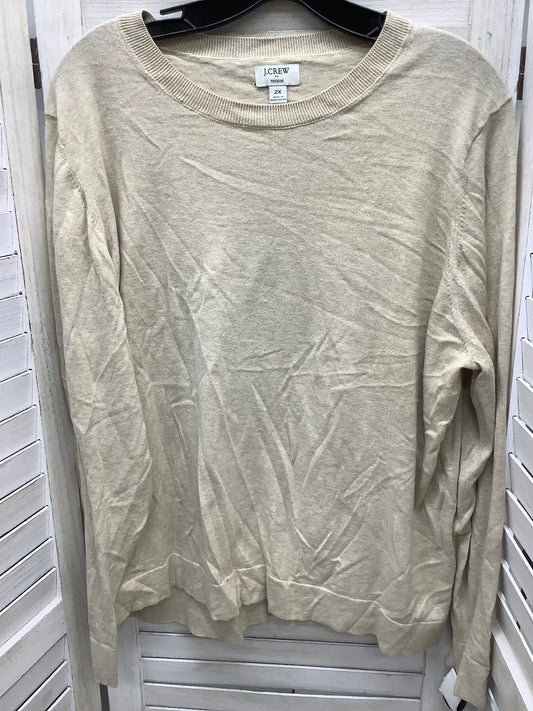 Top Long Sleeve Basic By J Crew O In Tan, Size: 2x