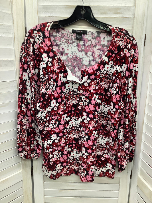 Floral Print Cardigan Style And Company, Size L