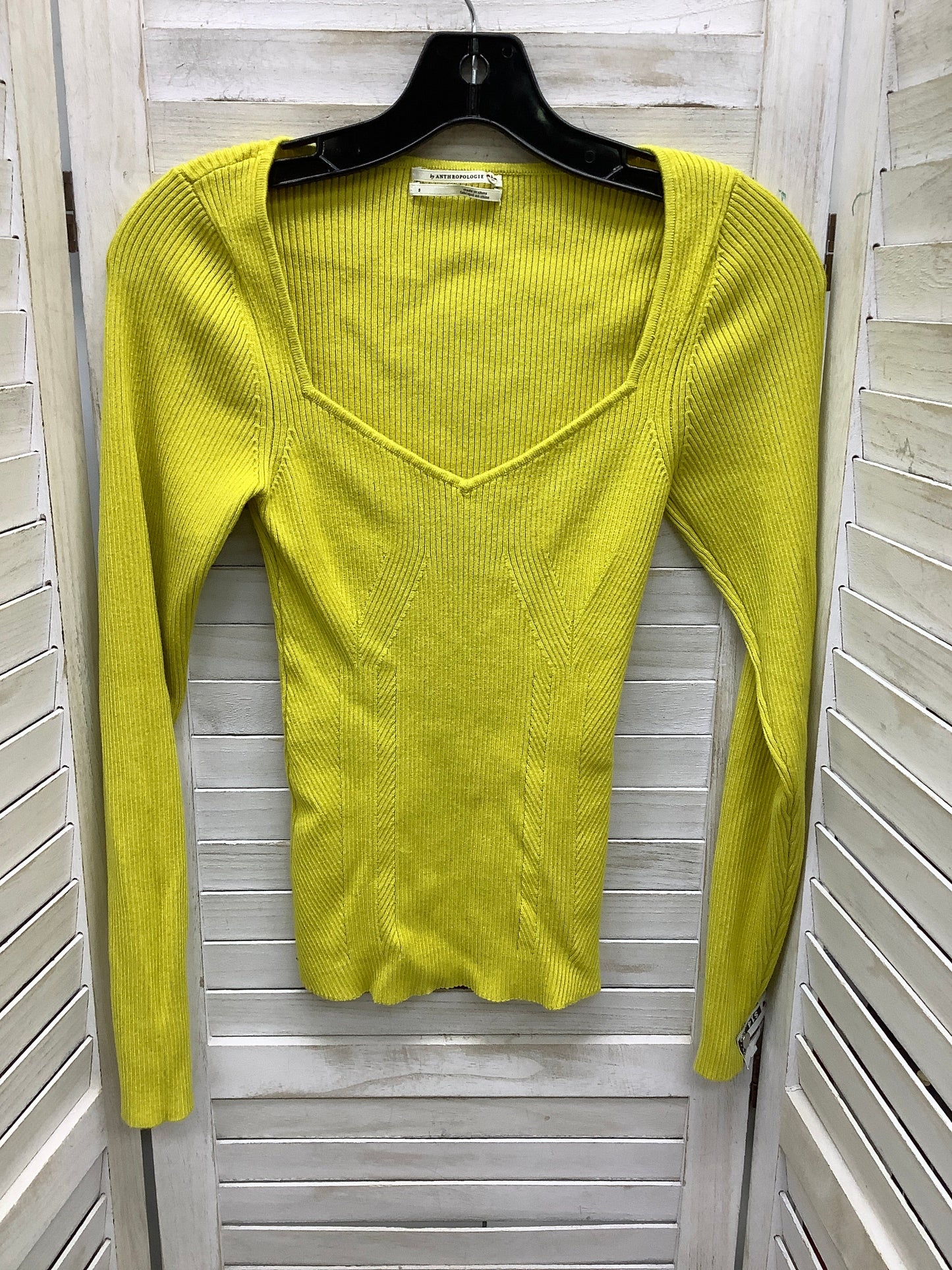 Top Long Sleeve By Anthropologie In Yellow, Size: S