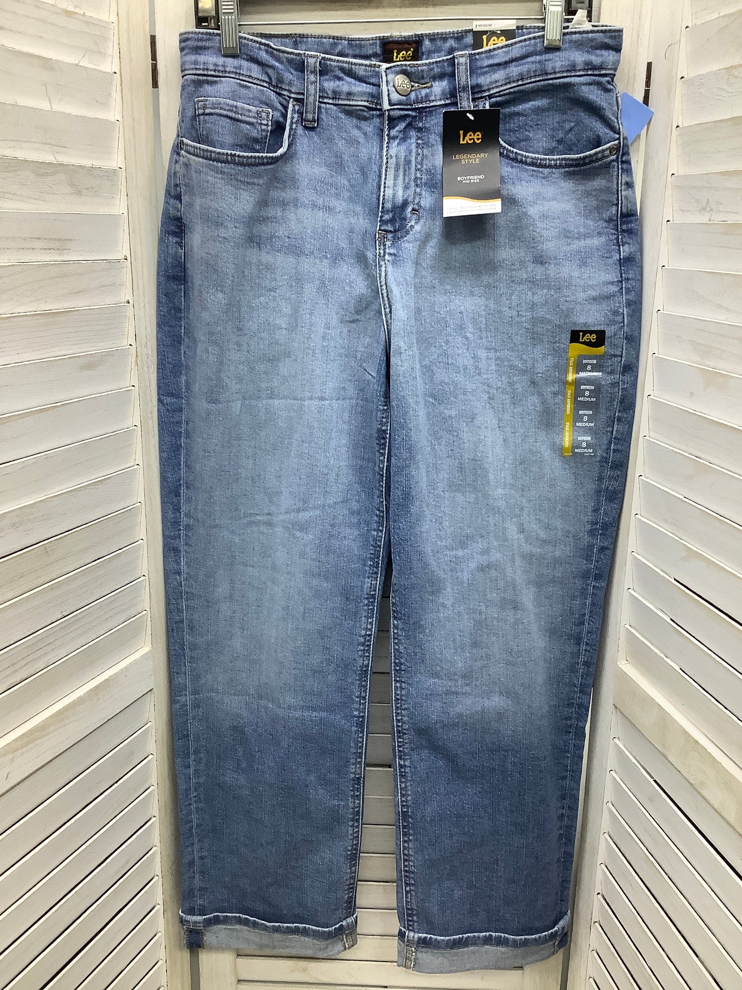 Jeans Boyfriend By Lee In Blue Denim, Size: 8