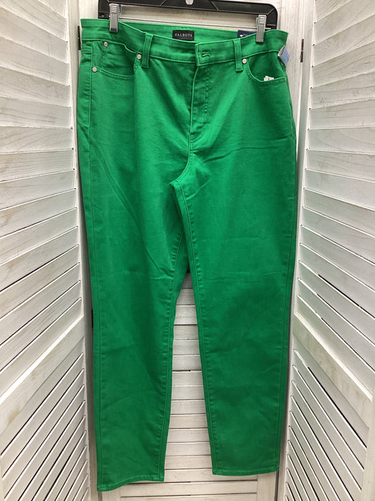 Jeans Skinny By Talbots In Green Denim, Size: 12