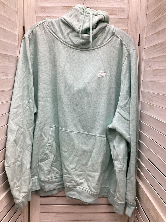 Sweatshirt Hoodie By Nike Apparel In Teal, Size: 3x