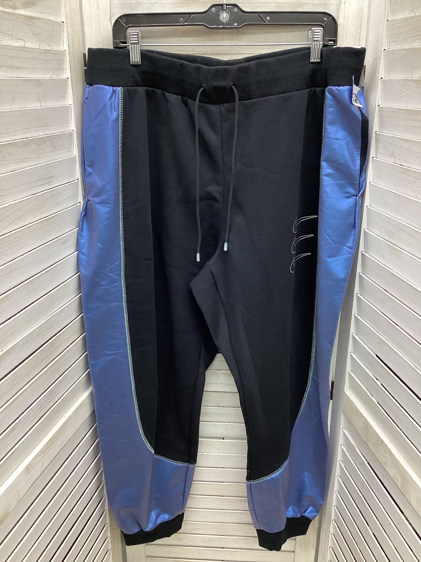 Athletic Pants By Nike Apparel In Black & Blue, Size: 1x