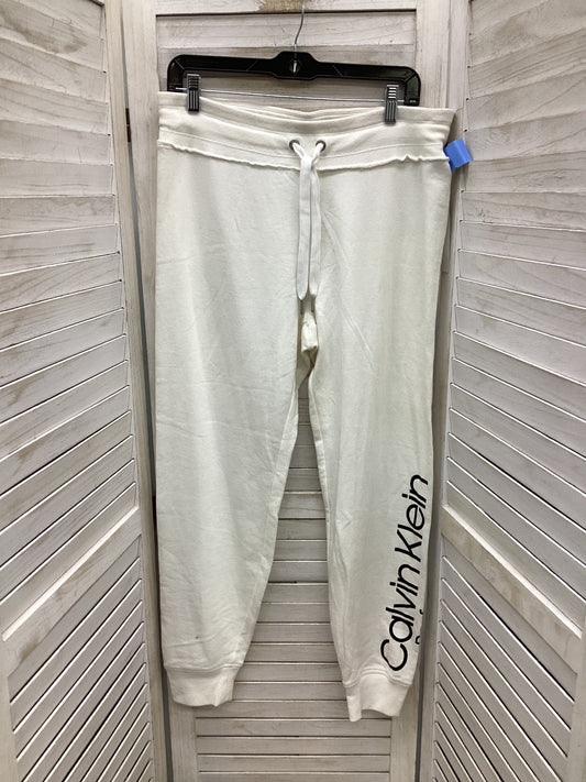 Athletic Pants By Calvin Klein In White, Size: L