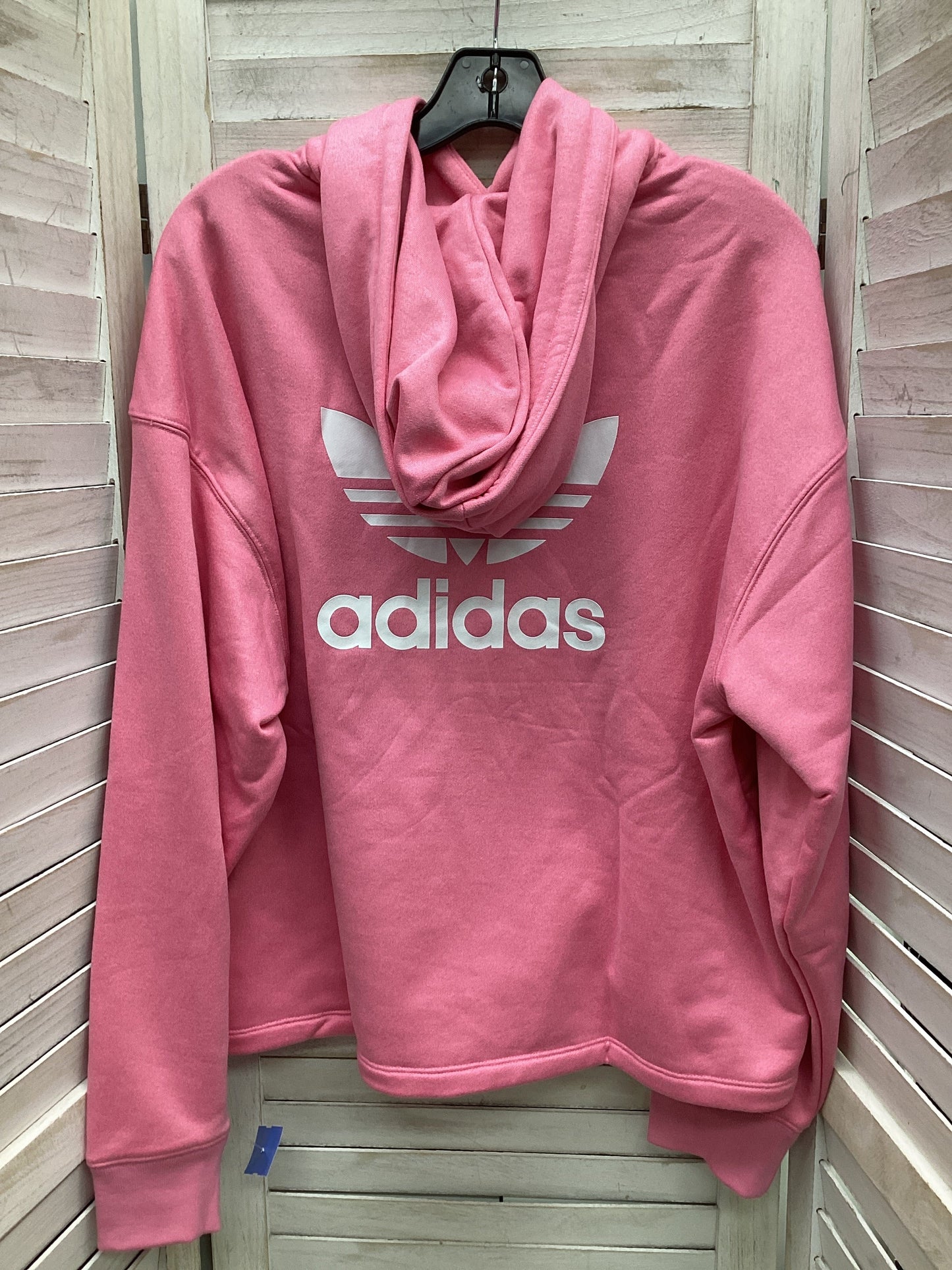 Athletic Sweatshirt Hoodie By Adidas In Pink, Size: Xl