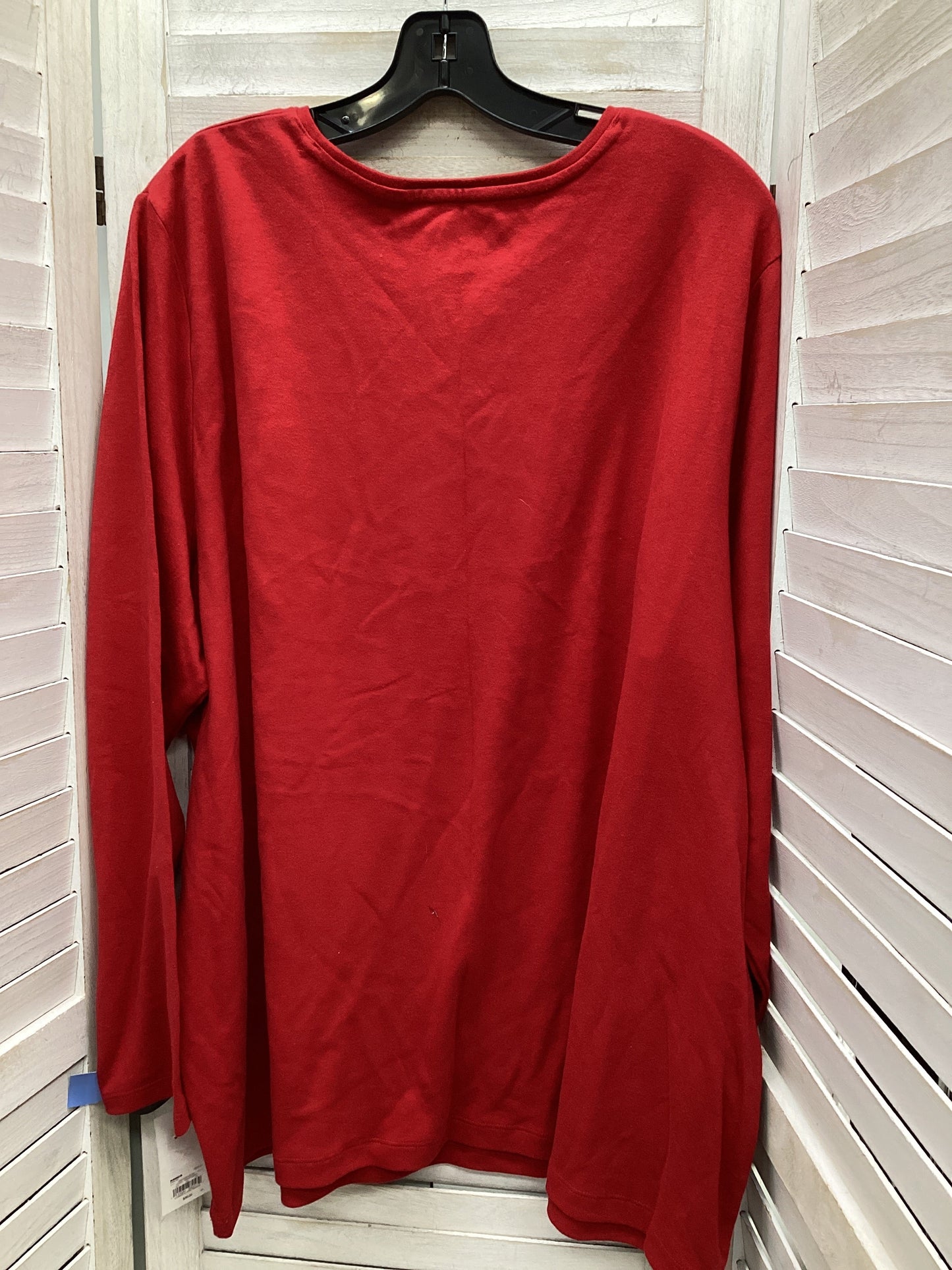 Top Long Sleeve By Croft And Barrow In Red, Size: 3x