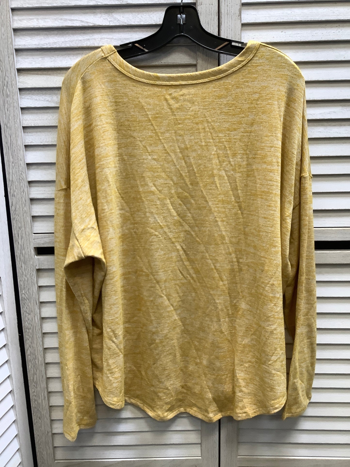 Top Long Sleeve By Time And Tru In Yellow, Size: 2x