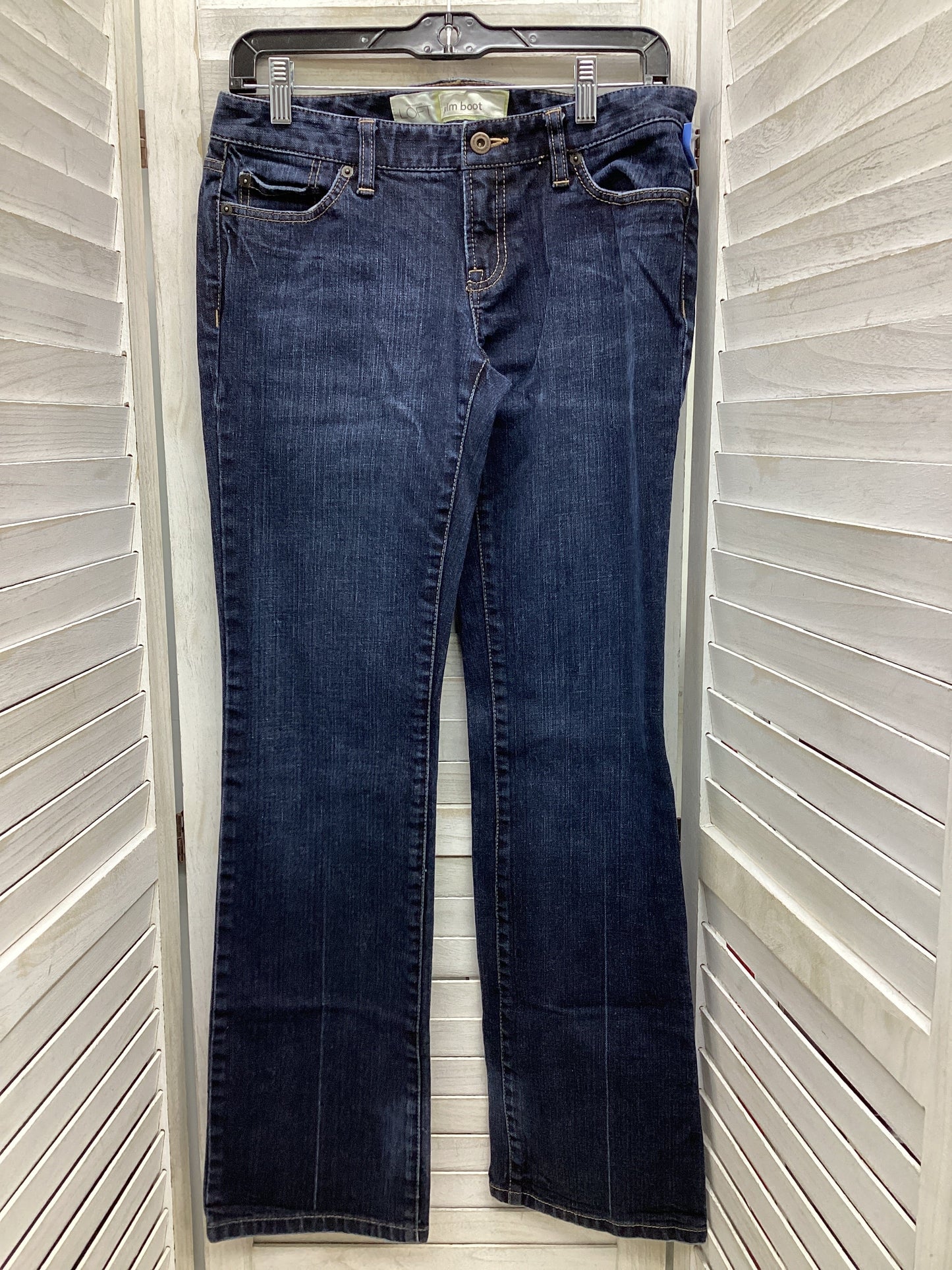 Jeans Boot Cut By Loft In Blue Denim, Size: 4