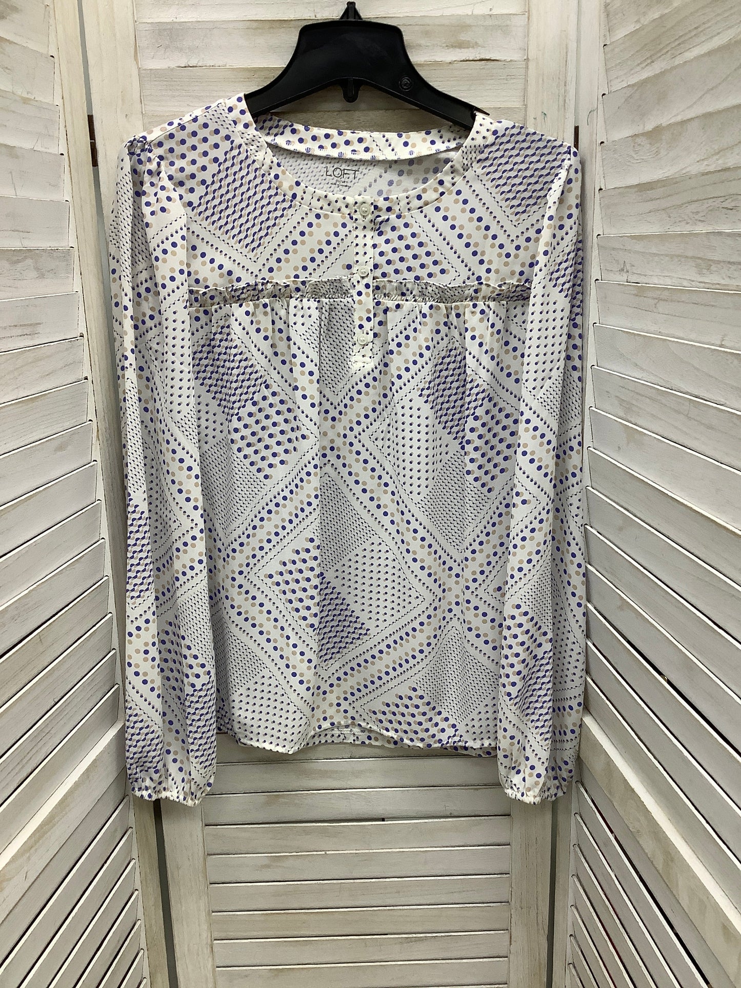 Top Long Sleeve By Loft In Multi-colored, Size: L