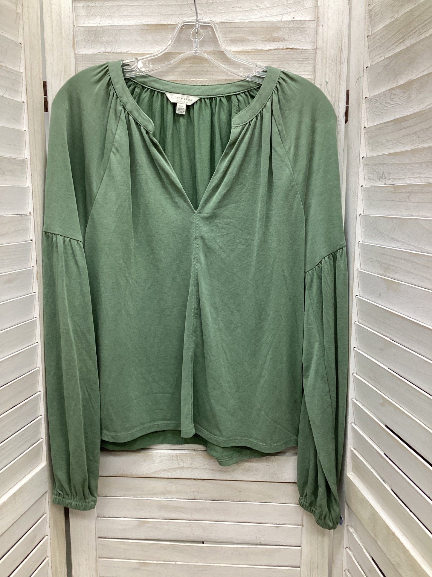 Top Long Sleeve By Lucky Brand In Green, Size: S