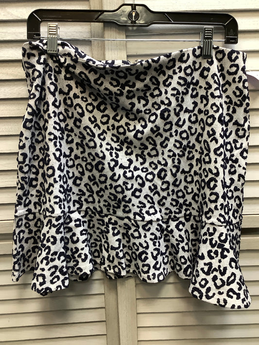 Leopard Print Skirt Midi Blue Rain, Size L