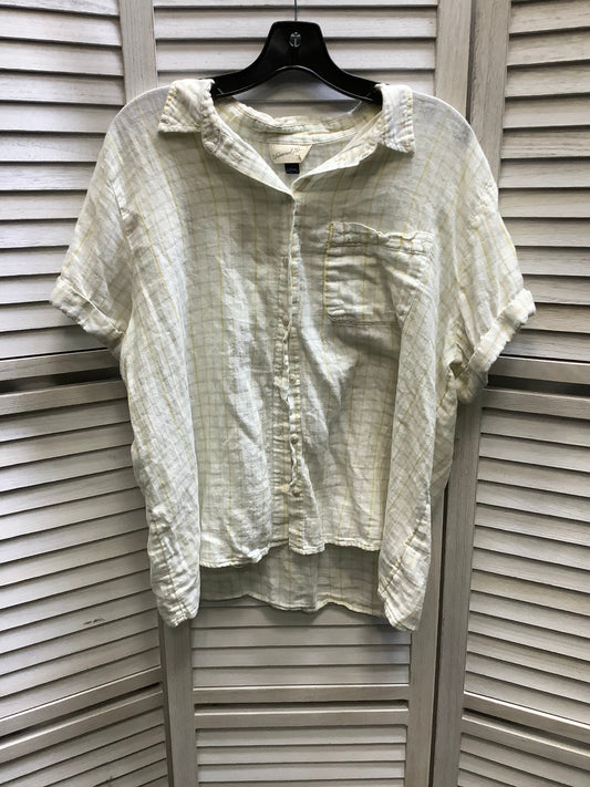 Plaid Pattern Top Short Sleeve Basic Universal Thread, Size L