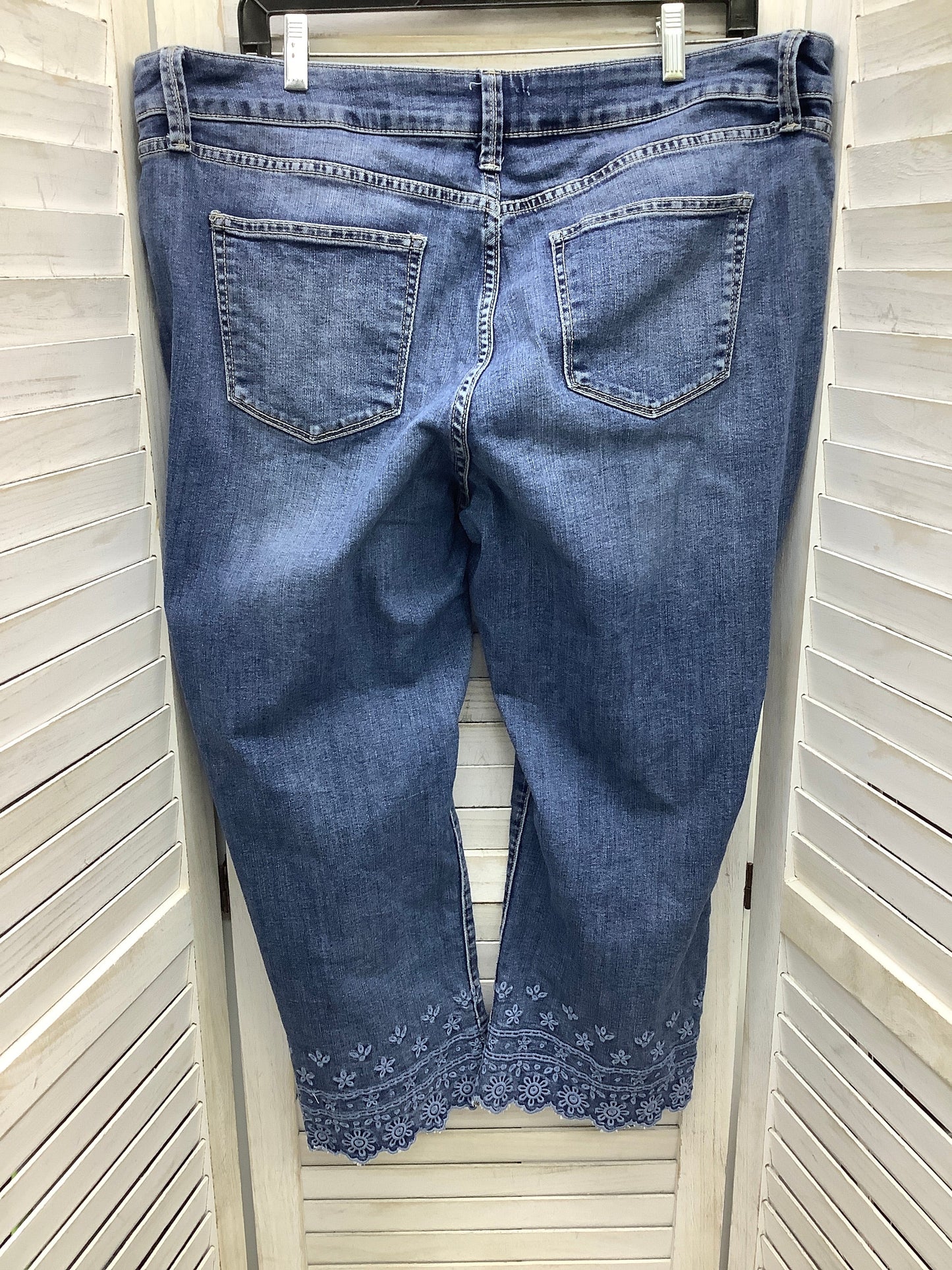 Capris By St Johns Bay In Blue Denim, Size: 16