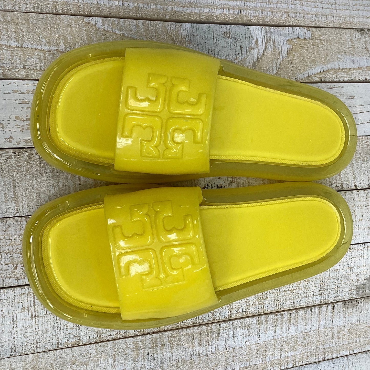 Yellow Sandals Flats Tory Burch, Size 8