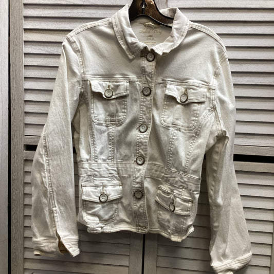 Jacket Denim By Faded Glory In White, Size: L