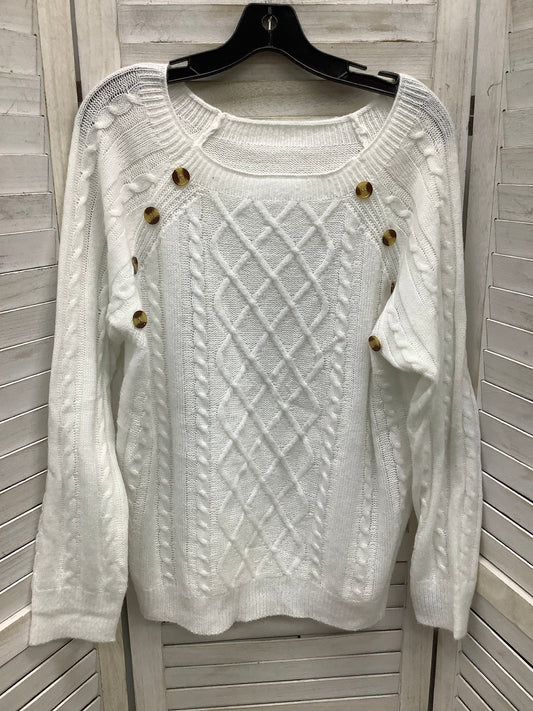 Sweater By Clothes Mentor In White, Size: L