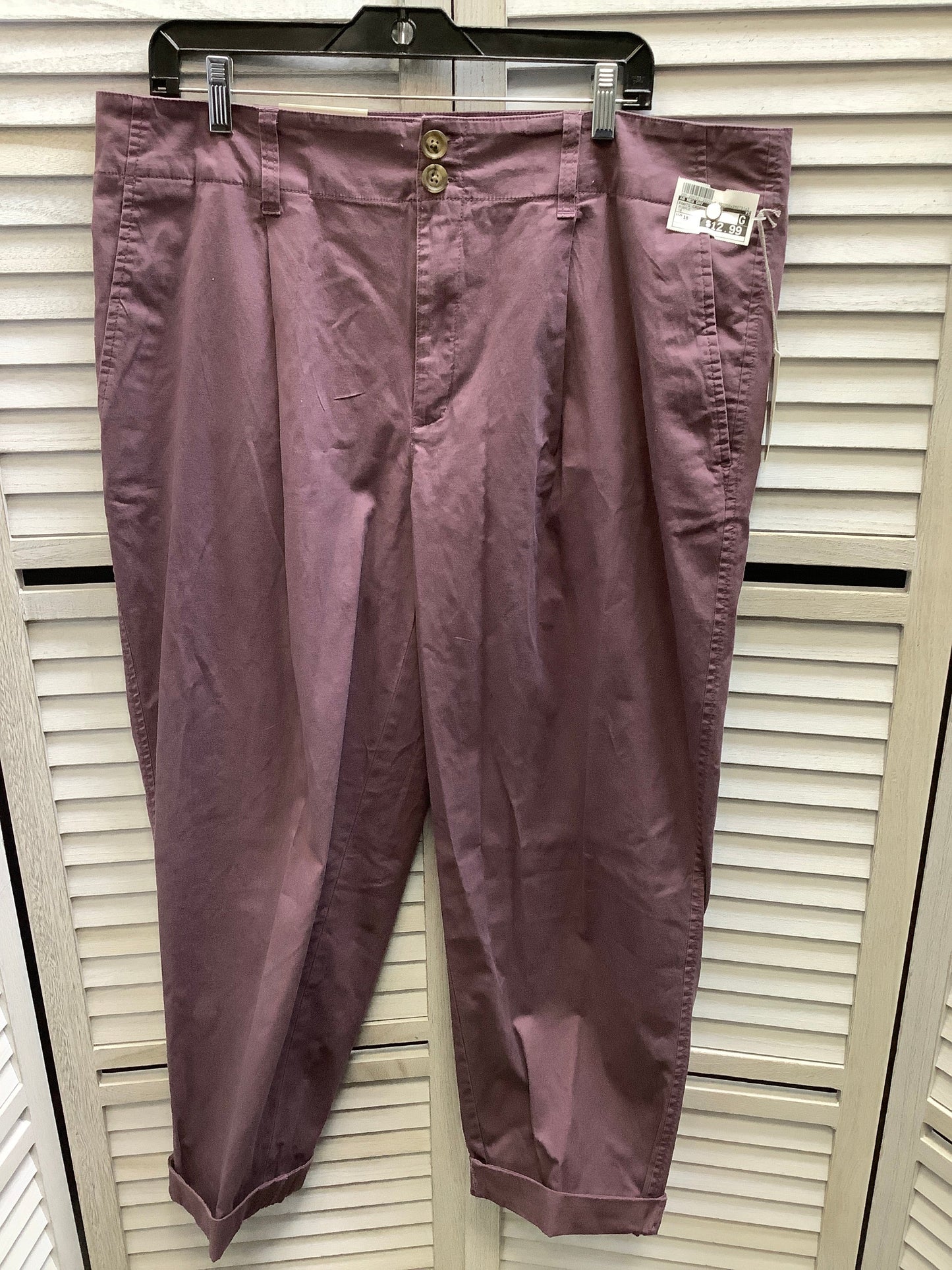 Purple Pants Cropped A New Day, Size 18