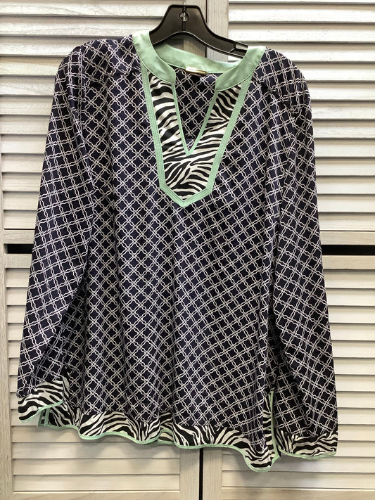 Top Long Sleeve By Dana Buchman In Navy, Size: 16