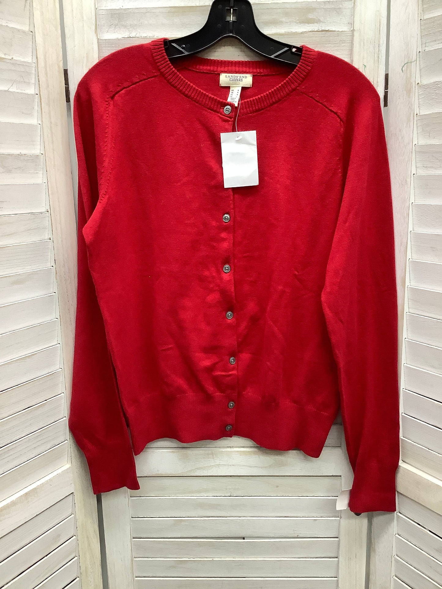 Cardigan By Lands End In Red, Size: M