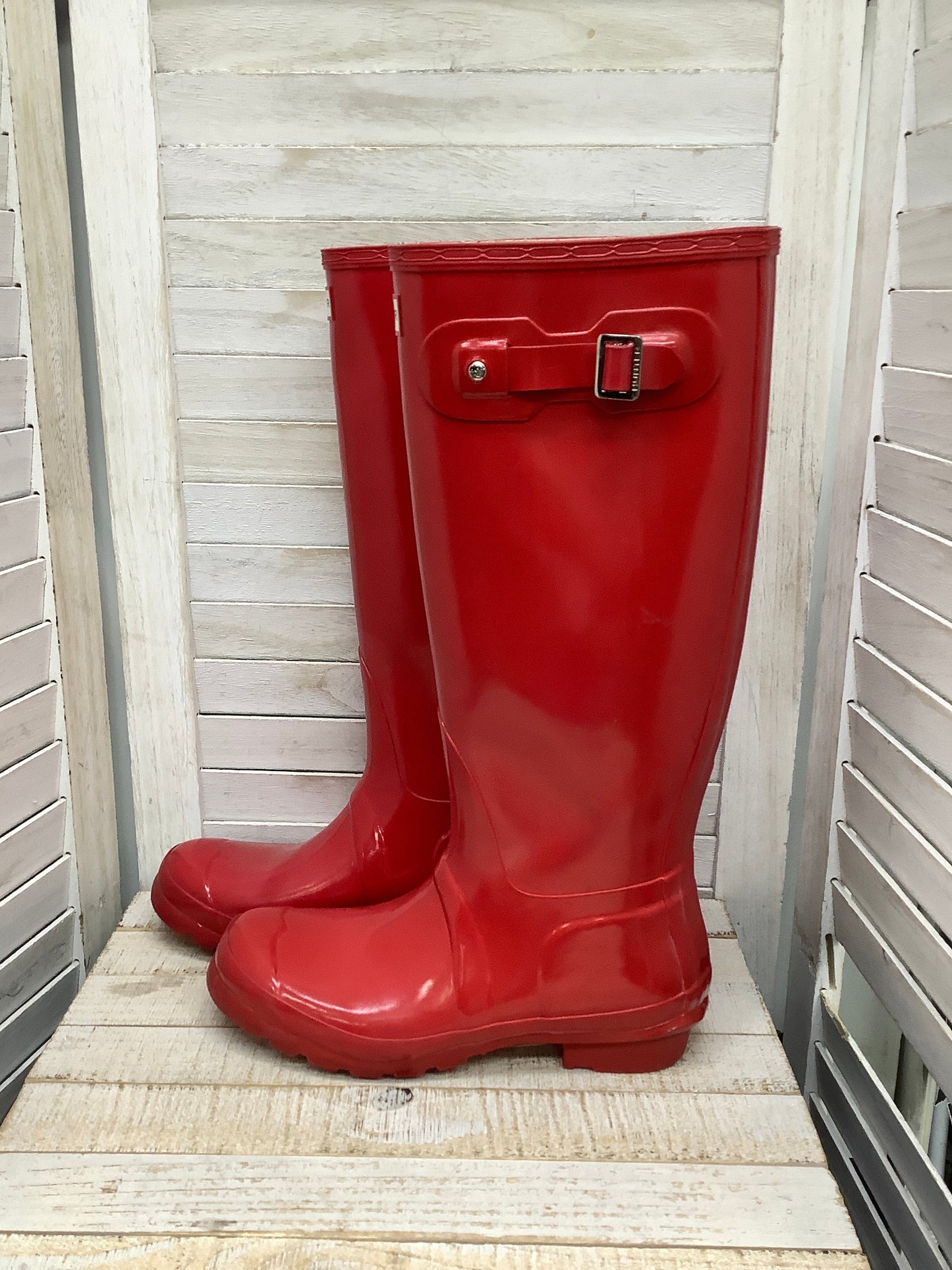 Red Boots Rain Hunter, Size 9