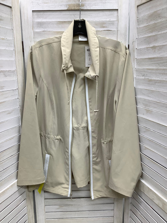 Coat Raincoat By Chicos In Tan, Size: 20