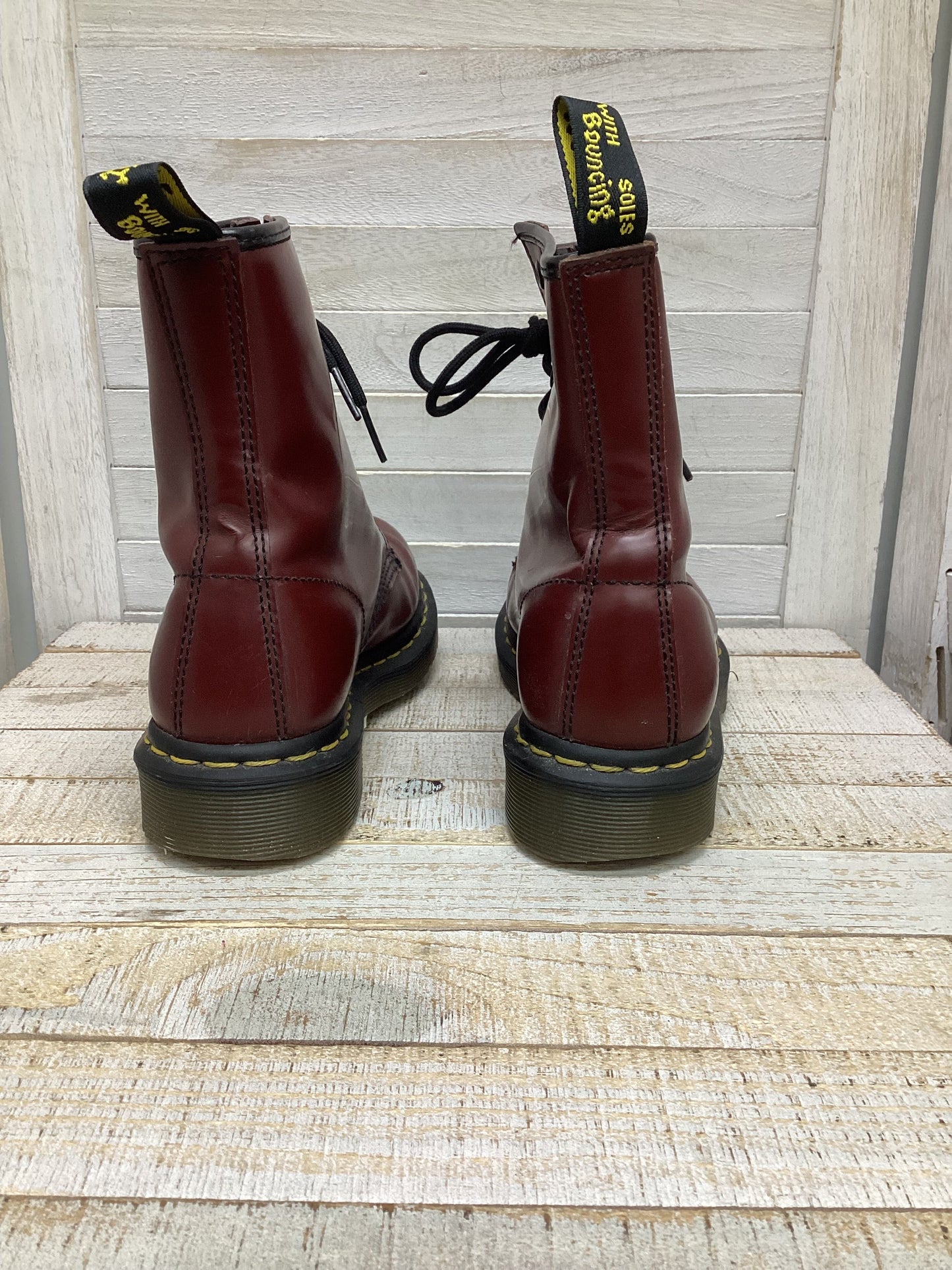 Boots Combat By Dr Martens In Red, Size: 8.5