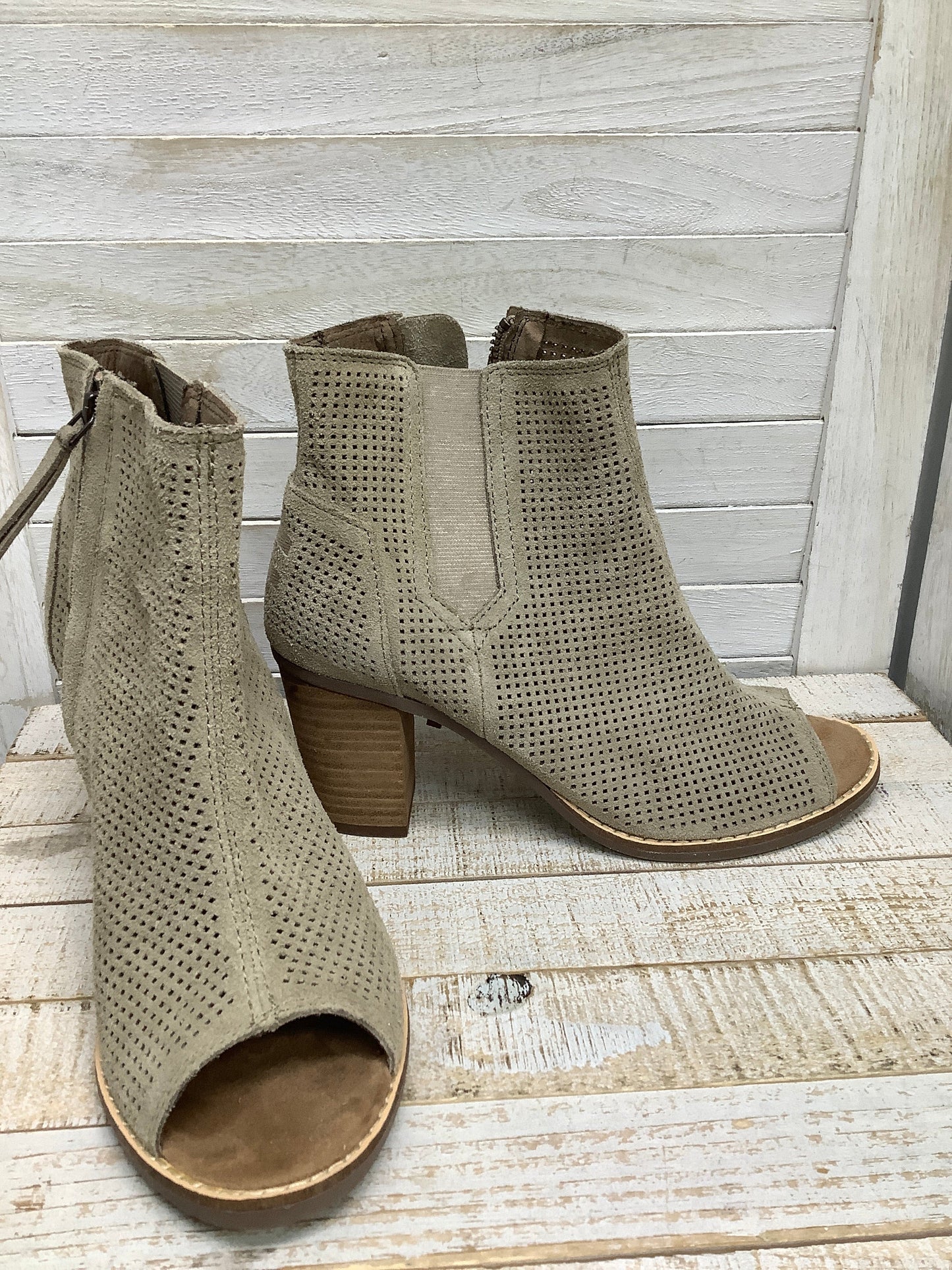 Boots Ankle Heels By Toms In Tan, Size: 7.5