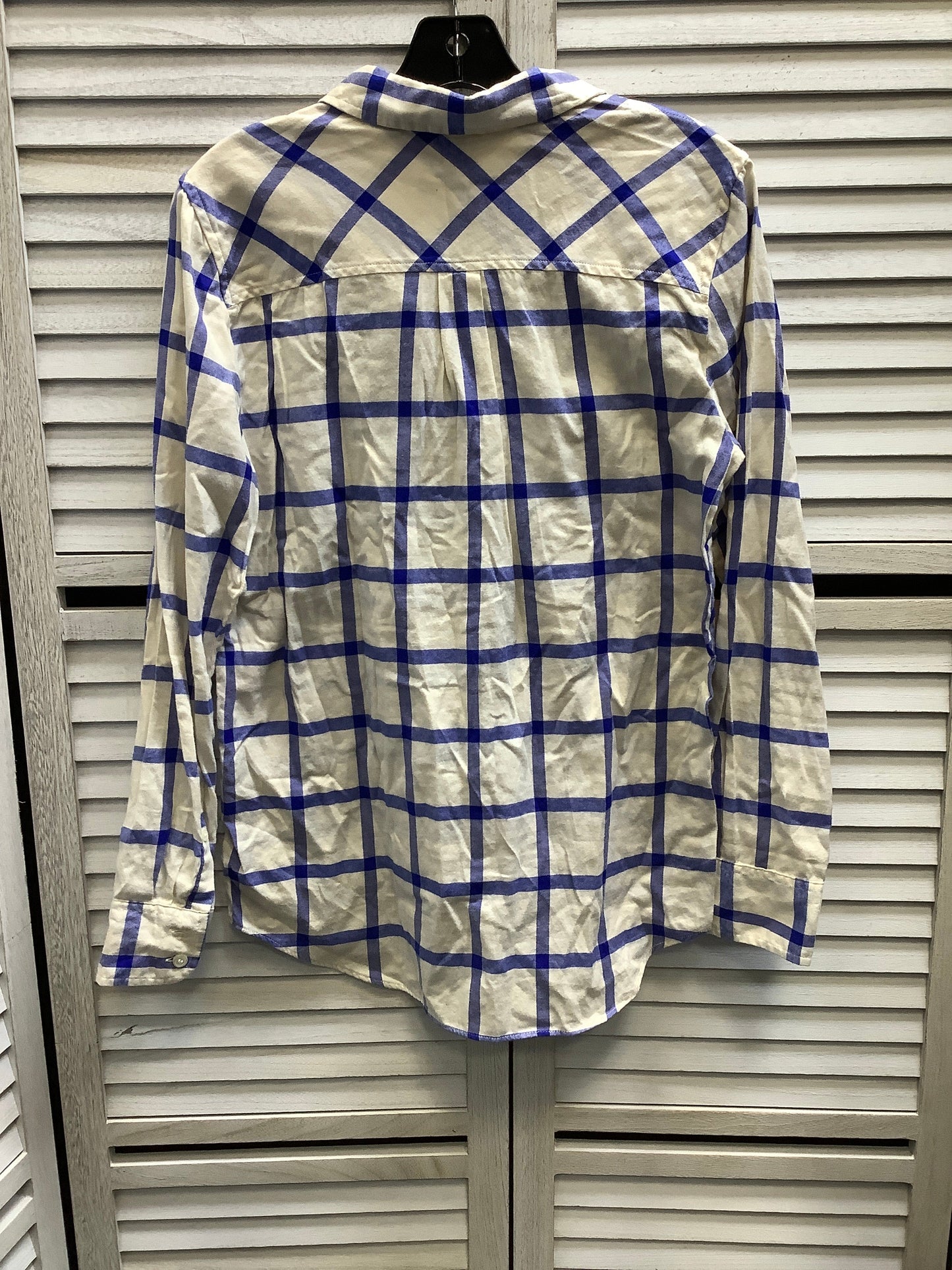 Top Long Sleeve By J. Crew In Plaid Pattern, Size: S