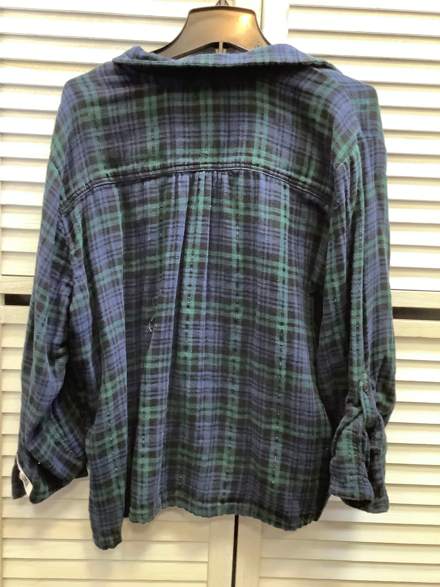 Top Long Sleeve By Sonoma In Plaid Pattern, Size: Xl