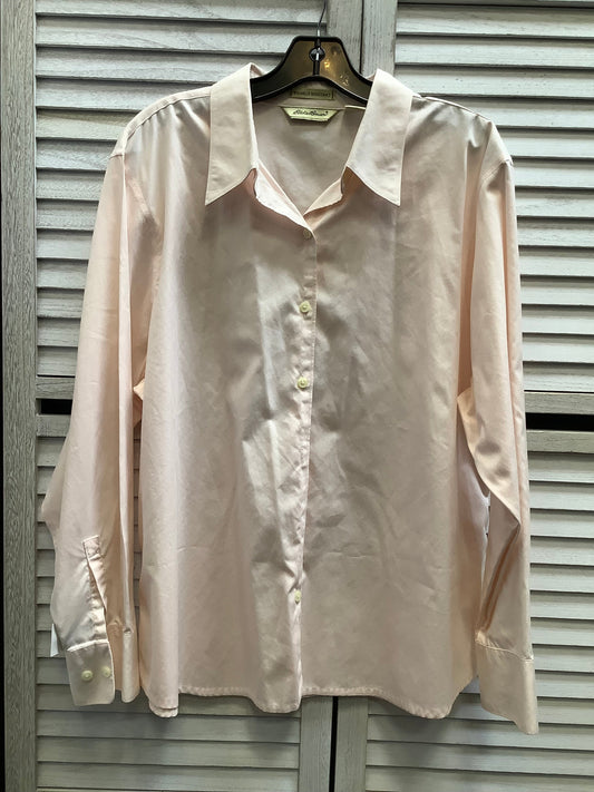 Top Long Sleeve By Eddie Bauer In Pink, Size: Xl