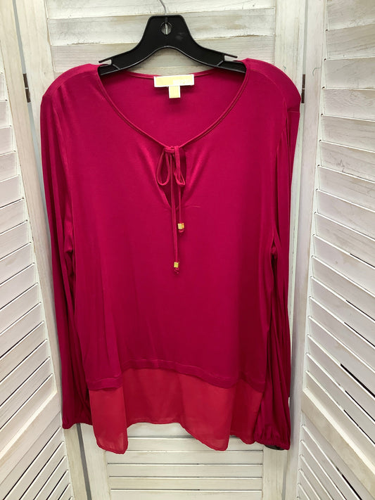 Top Long Sleeve By Michael By Michael Kors In Pink, Size: L