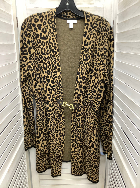 Cardigan By Charter Club In Animal Print, Size: L